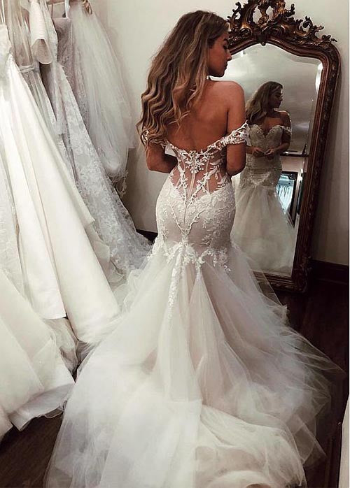 Cheap Off the Shoulder Mermaid Wedding ...